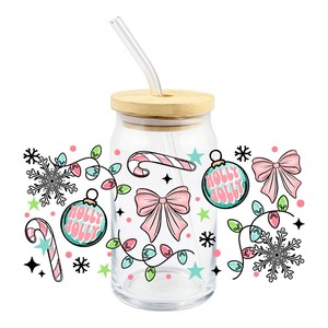 Envolturas para Vasos Navideñas con Diseño UV DTF, Impermeables por Ambos Lados, de Alta Calidad, para Vasos de 16 oz, Adhesivos de Transferencia para Llaveros - Product Image 3