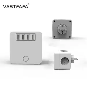 Vastfafa Ultra-Thin portable travel charger triple wall plug socket travel charger with 4 usb port eu
