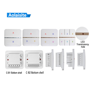 Standar EU Smart <span class=keywords><strong>Switch</strong></span> Enclosure Kotak Saklar Sentuh Panel Satu Arah Dua <span class=keywords><strong>Gang</strong></span> untuk Pengontrol