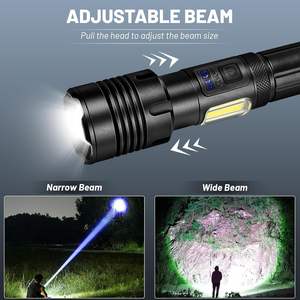 Linterna LED de 50W al por Mayor, Recargable por USB, de Aluminio, IP55, Linterna de Emergencia, Super Brillante, Alcance de 1000M - Product Image 3