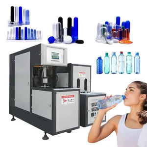 छोटे 3L अर्ध स्वचालित खनिज पानी प्लास्टिक की बोतल के लिए खिंचाव झटका मोल्डिंग मशीन प्लास्टिक की बोतल और खाद्य जार