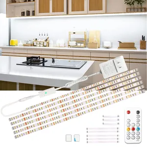 Led bajo la iluminación 6 PCS regulable luces de tira con remoto RF 12V de alta brillante 6000K blanco luz diurna para gabinete de cocina