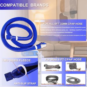 Housse de protection pour tuyau CPAP compatible avec AirSense 11/AirSense 10/Aircurve 10, tube de 19/22 mm, protection en polaire pour tube, empêche l'infiltration de l'eau - Product Image 3
