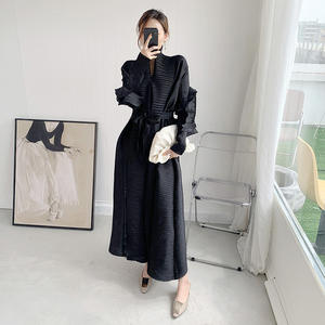 <span class=keywords><strong>Robe</strong></span> Longue Maxi Plissée <span class=keywords><strong>Taille</strong></span> Unique Élégante pour <span class=keywords><strong>Femme</strong></span>, Manches Longues à Volants, Coupe Ample, Cheville Naturelle, Collection 2023 - Product Image 2