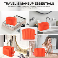 Pochette de maquillage personnalisée de luxe, matelassée, résistante à l'eau, portable, avec broderie, fermeture éclair, papillon