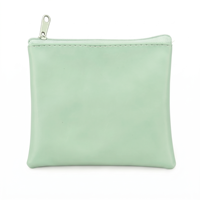 Monedero de Cuero PU con Bordado de Osito, Mini Bolsa Impermeable con Cremallera para Lápiz Labial y Auriculares, Cartera Pequeña Portátil y Duradera