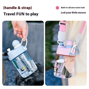 Gobelet de sport jetable Cille Monkey Tritan à double ouverture pour enfants, conception pour boire directement, portable, pour camping et activités de plein air, avec ventouse - Product Image 5