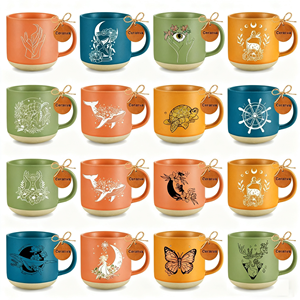 Taza de gres personalizada para el Día del Padre de mamá, taza de café grabada personalizada, regalo sentimental con fondo de arcilla, juego de tazas de té - Product Image 4