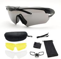 Lunettes de tir tactiques Bowei unisexes, lunettes de soleil de sport à monture intégrale avec 3 verres interchangeables, utilisation en extérieur