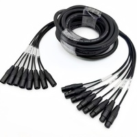 Câble de microphone tressé multi-cœurs à 8 canaux avec gaine en PVC et connecteurs XLR pour console de mixage et connexion de signal d'amplificateur