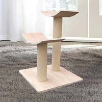 Papan Garukan Kucing Kayu Solid Besar OEM Terlaris, Tiang Panjat Kucing Vertikal, Bingkai Panjat Pereda Stres, Mainan Kucing Baja Anti-Rontok