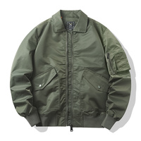 Blouson aviateur pour homme OEM ODM, col à revers, rembourré, automne-hiver, logo personnalisé