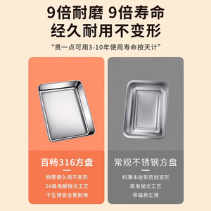 316 Stainless Steel Square Food Storage <b>Container</b> With Clip On Lid For Household Use - Product Image 2