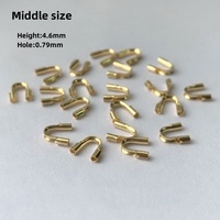 Fermoirs en forme de fer à cheval de qualité supérieure de 4,5 mm, fermoirs en forme de U, en laiton plaqué or 14 carats, protecteur de fil pour la fabrication de bijoux, accessoires de bijouterie