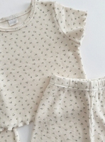 Ensemble de vêtements d'été à imprimé gaufré pour bébés filles-T-shirt à manches courtes et pantalon évasé-Ensemble de salon pour fille