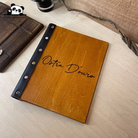 Porte-menu en bois à couverture rigide imperméable de qualité supérieure avec logo personnalisé pour restaurant classique