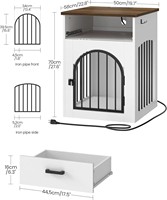 Meuble de salon moderne pour chien avec station de charge intégrée et tiroir de rangement, écologique et durable pour petits animaux