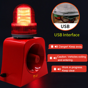 Alarma de Advertencia Industrial Wtsafe SF-503, Sirena Exterior de 120dB con Luz Estroboscópica, USB Personalizable, DC12V/24V AC220V - Product Image 3