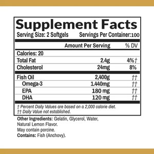 Cápsulas Blandas de Aceite de Pescado Omega-3 Premium OEM ODM, 120 mg de DHA, 180 mg de EPA, Gelatina de Pescado, Sin OMG, Mejora la Inmunidad en Adultos - Product Image 2
