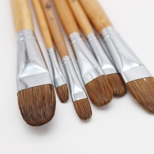 Lot de 6 pinceaux à poils de blaireau à manche long pour peinture à la <span class=keywords><strong>gouache</strong></span> et aquarelle, stylo de pratique artistique pour fournitures d'art - Product Image 3