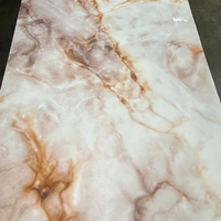 Panneau mural imperméable à haute brillance avec un magnifique grain de marbre, ignifuge pour hôtel, panneau mural en feuille de marbre UV