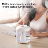 Humidificateur évaporatif portable grande capacité alimenté par USB, aromathérapie, 1 an de garantie, pour hôtel, bureau, maison, voiture, camping-car, avec veilleuse