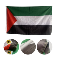 Rubrique et œillets personnalisés 3x5 Fts noir, blanc et vert avec un triangle rouge drapeau Palestine palestinien