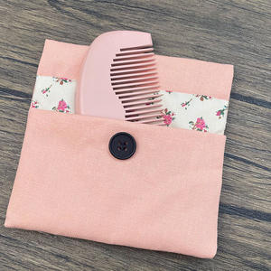 Peine de peinado de mujer con logotipo personalizado con tamaño de bolsillo Mini masaje regalo bolsa de algodón embalaje plegable Rosa cepillo de madera conjunto - Product Image 6