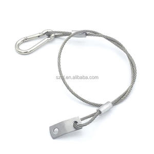 Cuerda colgante de herramienta de bobina de seguridad, <span class=keywords><strong>cable</strong></span> de seguridad recubierto de <span class=keywords><strong>acero</strong></span> <span class=keywords><strong>trenzado</strong></span>, bloqueo de equipaje, montaje de cuerda de alambre de revestimiento de plástico, doble bucle - Product Image 5