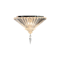 Plafonnier conique de luxe en cristal avec base chromée polie pour entrée de villa, couloir, chambre à coucher, petite salle à manger
