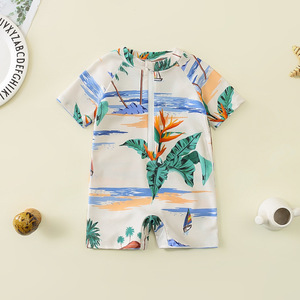 <span class=keywords><strong>Maillot</strong></span> <span class=keywords><strong>de</strong></span> <span class=keywords><strong>bain</strong></span> une pièce pour enfants, design demi-fermeture, manches courtes, en polyester, pour bébés <span class=keywords><strong>de</strong></span> 1 à 3 ans - Product Image 4