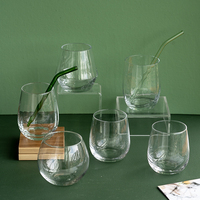 Verre à vin sans pied en cristal sans plomb en forme d'œuf personnalisé de 370 ml, 400 ml, 450 ml, modèle populaire