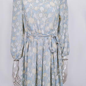 S-XXL primavera ed estate abito in Chiffon a maniche lunghe caffè nero a <span class=keywords><strong>pois</strong></span> pizzo stampato gonna abito donna <span class=keywords><strong>abbigliamento</strong></span> - Product Image 4