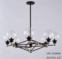 Lustre vintage moderne OEM ODM avec abat-jour en acier noir pour ampoule E26 Edison, idéal pour le salon