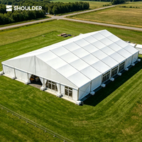 Tente d'événement en PVC imperméable avec structure en aluminium pour mariages, foires commerciales en extérieur, avec tables et sièges