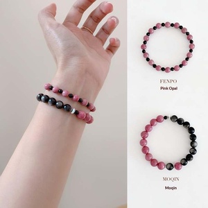 Bracelet perlé <span class=keywords><strong>en</strong></span> strass <span class=keywords><strong>de</strong></span> cristal rouge naturel, unisexe, luxe léger, exquis, haut <span class=keywords><strong>de</strong></span> gamme, <span class=keywords><strong>bijoux</strong></span> cadeau - Product Image 5