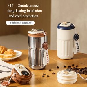 แก้วกาแฟสแตนเลส 316 แบบใหม่ สไตล์โลโก้สั่งทำพิเศษ พร้อมฝาแสดงอุณหภูมิ สำหรับเดินทางและเก็บความร้อน - Product Image 4