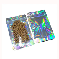 Sachet Doypack Holographique Arc-en-ciel Métallique Non Imprimé avec Fermeture Zip Refermable et Encoche de Déchirement pour Bonbons, Cosmétiques et Articles de Fête - Vente en Gros