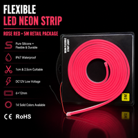 Bande LED néon flexible en silicone IP67 6x12mm DC5V 12V, découpable toutes les 2,5cm ou 1cm, RGB RGBIC 5M pour enseignes, décoration intérieure et commerciale, éclairage de corde