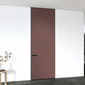 Puerta Oculta Invisible para Dormitorio de Apartamento, Estilo Moderno, Color Blanco, con Perfil de Madera Sólida Impermeable, Directo de Fábrica - Product Image 1