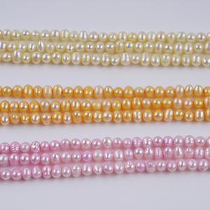 Perles d'eau douce blanches naturelles de 5 à 6 mm pour collier et boucles d'oreilles DIY, vente en gros de perles de Zhuji - Product Image 4
