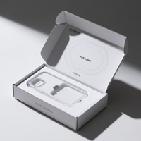 Caja personalizada para teléfono móvil, caja de embalaje, caja de cartón para teléfono, productos impresos 3c, envío por correo, embalaje de papel con gancho para colgar