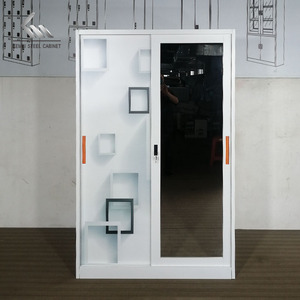 Design personalizzato acciaio Almirah camera da letto <span class=keywords><strong>armadio</strong></span> <span class=keywords><strong>due</strong></span> porte scorrevoli in metallo stampa <span class=keywords><strong>armadio</strong></span> <span class=keywords><strong>armadio</strong></span> - Product Image 5