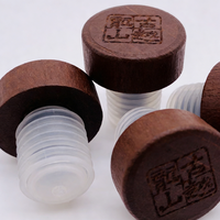 Bouchon en bois et silicone fileté de taille personnalisée, facile à ouvrir, pour bouteille de liqueur, d'huile d'olive, bouchon à vis, joint d'étanchéité