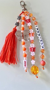 Palabras personalizadas Colores de primavera Cuentas Estilo de playa Llavero de cuentas con borla - Product Image 4