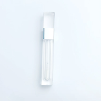 Tube de brillant à lèvres vide en PETG de 3,5 ml, carré, à paroi épaisse, avec bouchon à vis, design de luxe, sérigraphie, pour rouge à lèvres liquide