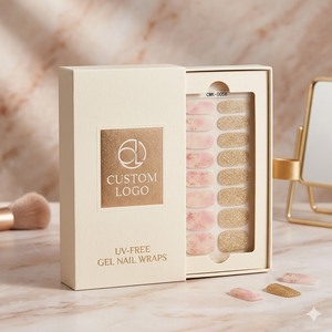 Bandes de gel pour ongles vegan avec logo personnalisé, de qualité supérieure, durables, écologiques, sans UV, en gros pour les salons de manucure professionnels - Product Image 1