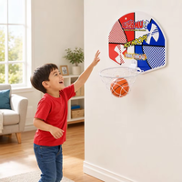 Panier de basket mini réglable en gros avec panneau arrière, logo personnalisé, portable, pliable, pour intérieur, promotionnel, en vrac, cadeau publicitaire, OEM