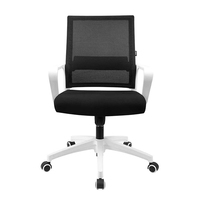 Fauteuil de bureau ergonomique moderne avec support lombaire, réglable en hauteur, en maille bleue, pour visiteurs, personnel et cadres