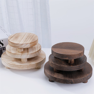 Solid wood base stand, wooden bathroom toiletries tray, scented <b>candle</b> <b>holder</b>, wooden milk tea shop cake base - Product Image 1